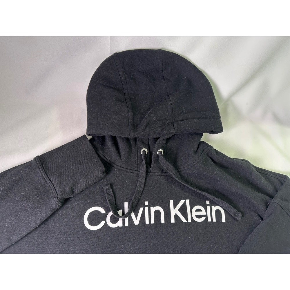 Calvin‎ Klein Jeans Womens XL Black Logo Hoodie Pullover Streetwear Athleisure